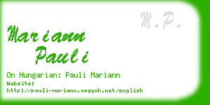 mariann pauli business card